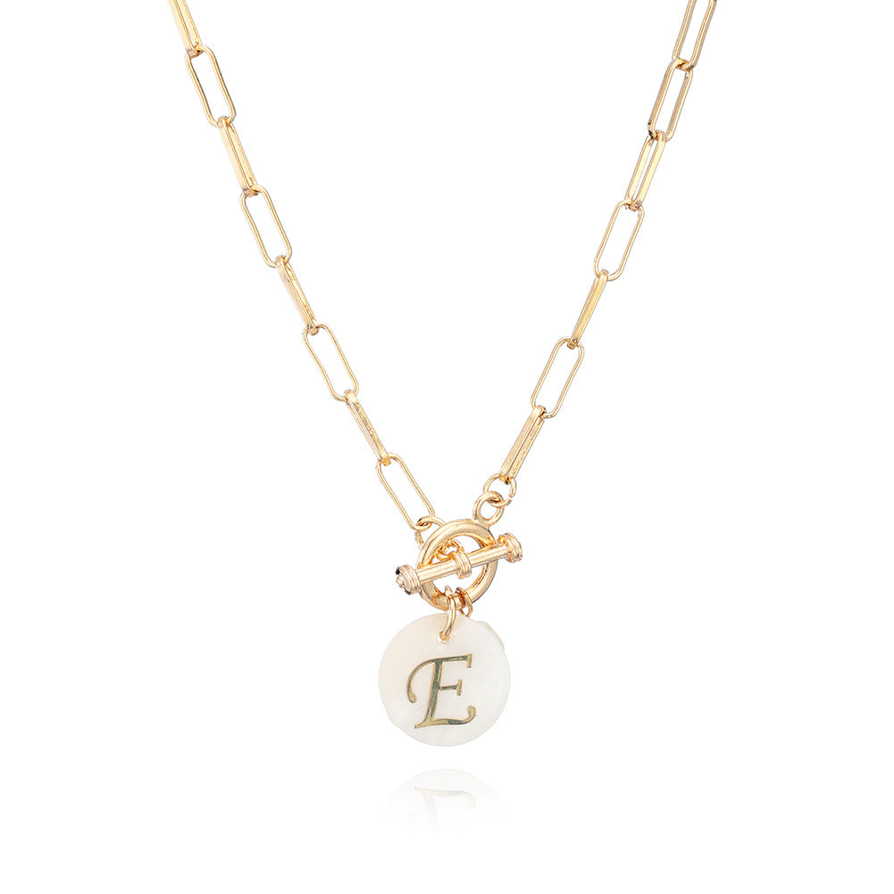 Toggle clasp initial pendant necklace