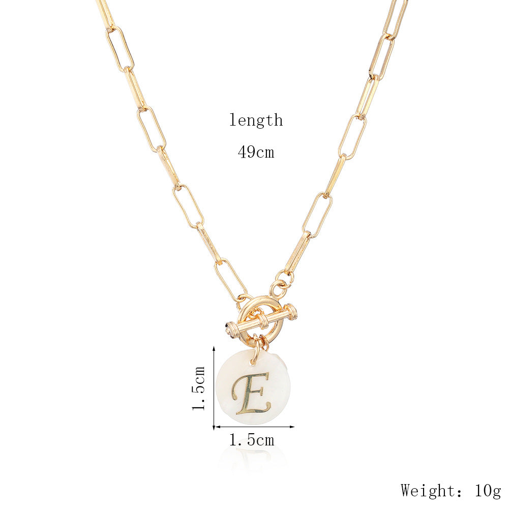 Toggle clasp initial pendant necklace