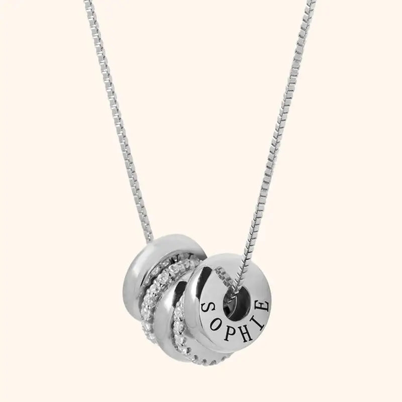 Family beaded charms necklace